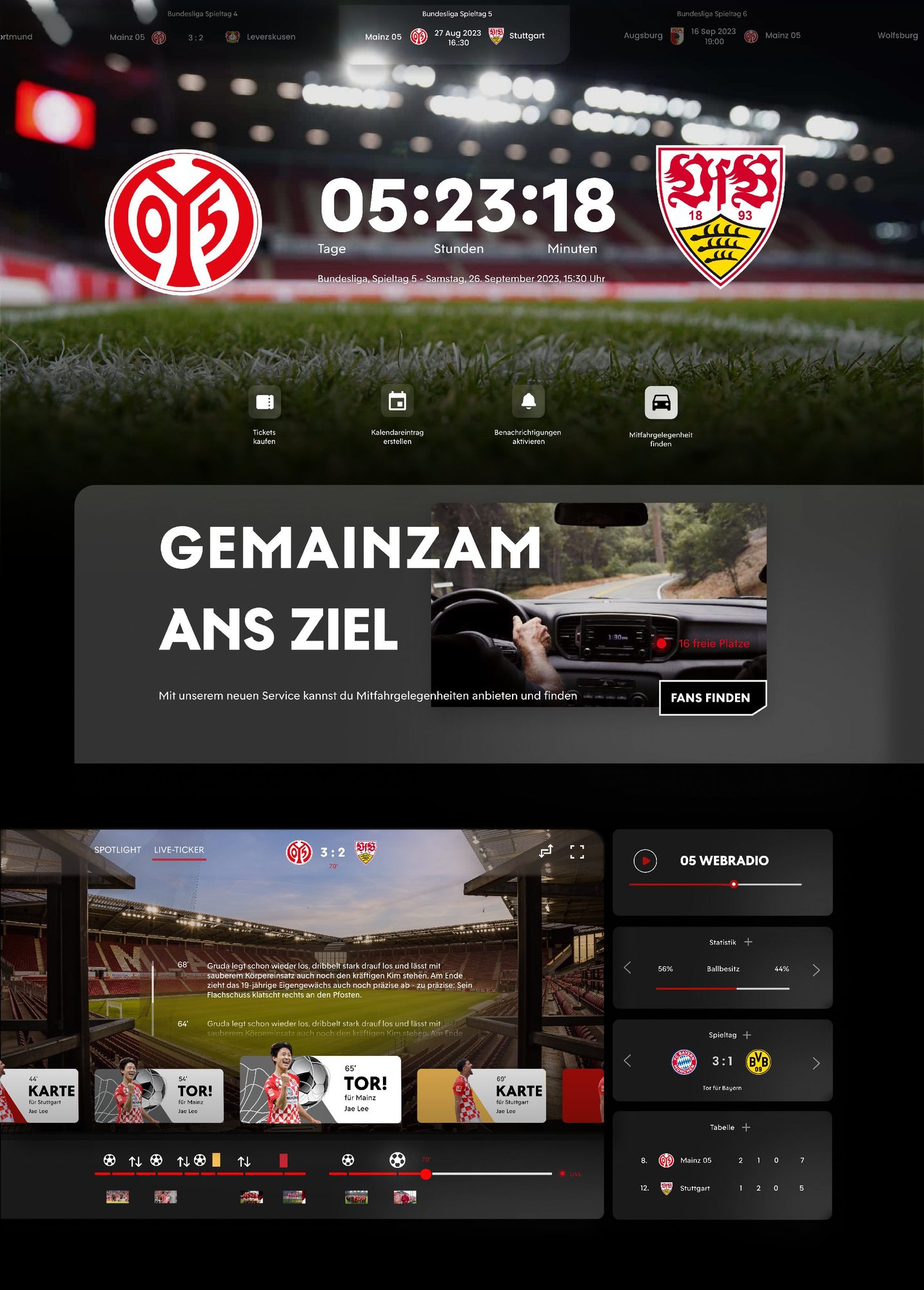 mainz 05 matchday countdown screen